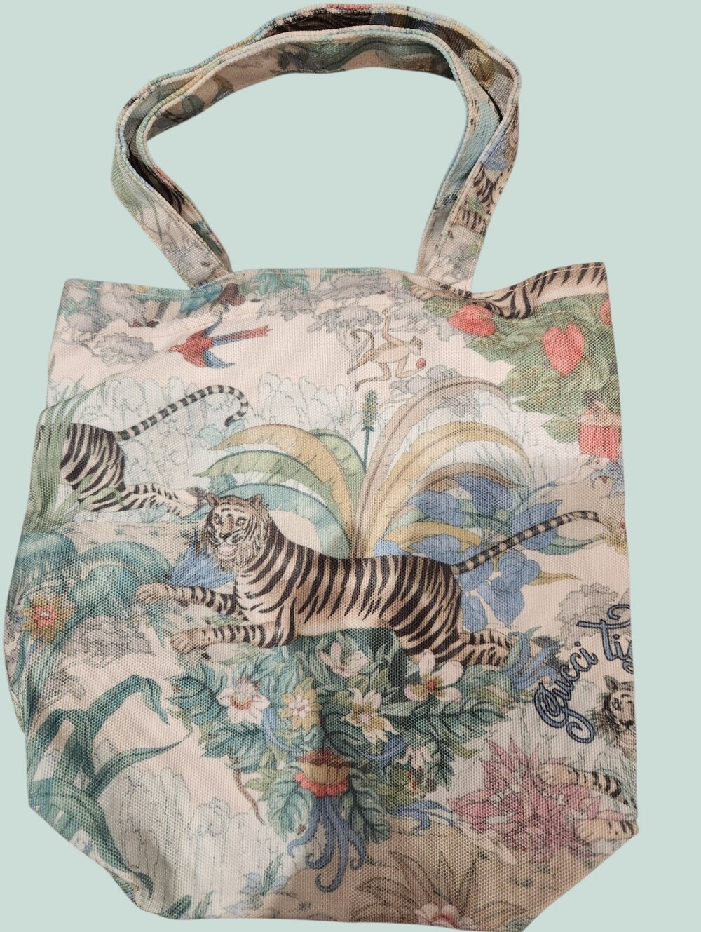 Gucci Multicolor Botanical Tiger Print Tote NWOT GWP - Picture 3 of 7